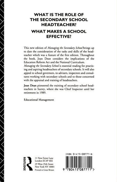 Produktbild: Managing the Secondary School