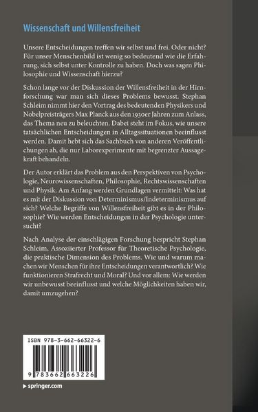Produktbild: Wissenschaft und Willensfreiheit