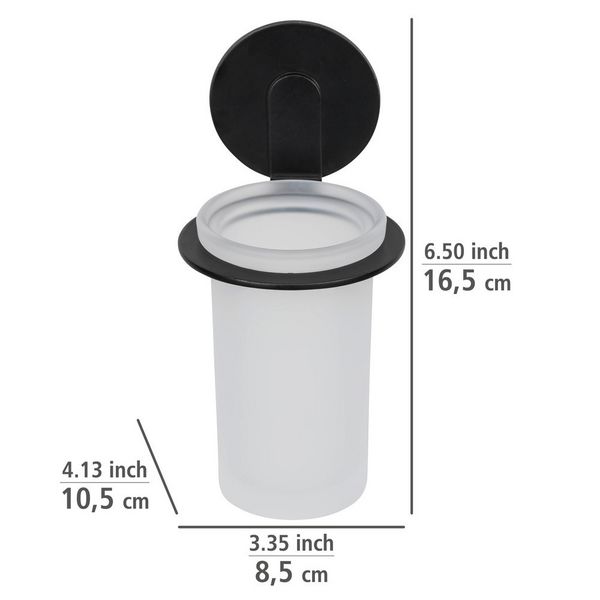Produktbild: Turbo-Loc&reg; Zahnputzbecher Mod. Bivio Black matt, aus satiniertem Glas
