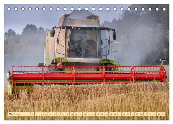 Produktbild: Giganten in der Landwirtschaft - M&auml;hdrescher (Tischkalender 2026 DIN A5 quer), CALVENDO Monatskalender