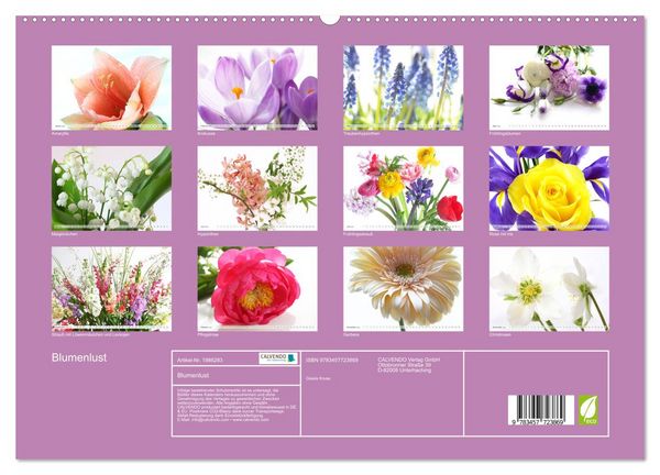 Produktbild: Blumenlust (hochwertiger Premium Wandkalender 2026 DIN A2 quer), Kunstdruck in Hochglanz