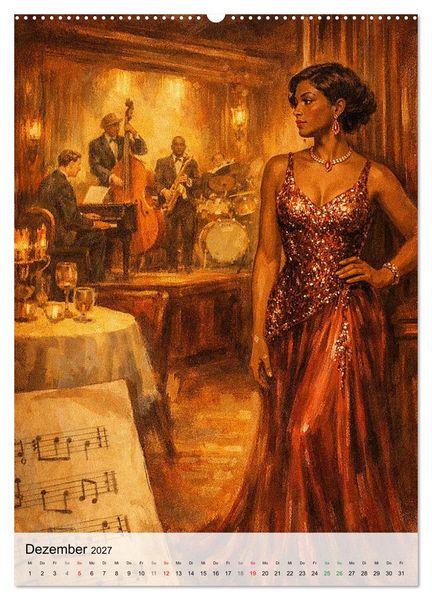 Produktbild: Jazz & Glamour Weltreise (Wandkalender 2027 DIN A2 hoch), CALVENDO Monatskalender