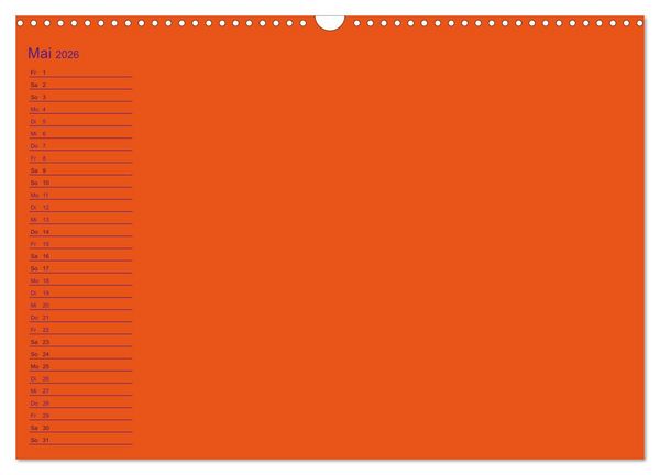 Produktbild: Bastel-Geburtstagskalender orange / Geburtstagskalender (Wandkalender 2026 DIN A3 quer), CALVENDO Monatskalender