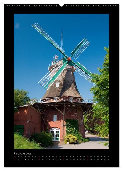 Produktbild: Windm&uuml;hlen in Deutschland (Wandkalender 2026 DIN A2 hoch), CALVENDO Monatskalender