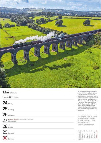 Produktbild: Eisenbahnen Wochenplaner 2027 - 53 faszinierende Fotografien