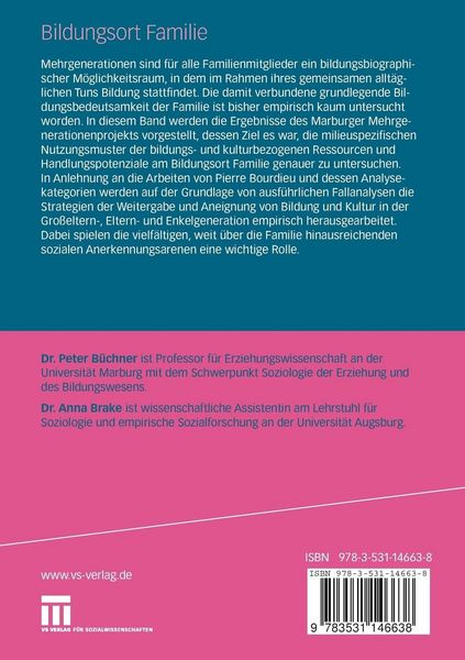 Produktbild: Bildungsort Familie