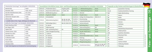 Produktbild: Der Wochen-Tischkalender f&uuml;r das Schuljahr 2025/2026