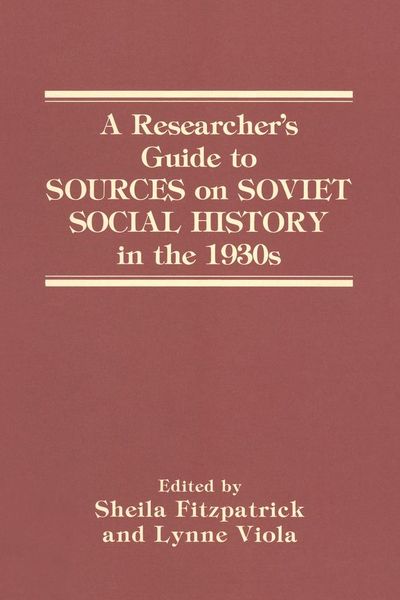 Produktbild: A Researcher's Guide to Sources on Soviet Social History in the 1930s