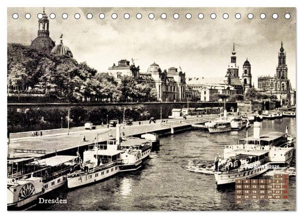 Produktbild: Souvenirs aus Dresden &ndash; Die Stadt auf historischen Karten (Tischkalender 2026 DIN A5 quer), CALVENDO Monatskalender