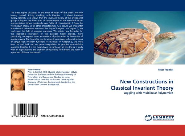 Produktbild: New Constructions in Classical Invariant Theory