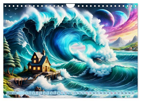 Produktbild: Vagues en col&egrave;re (Calendrier mural 2026 DIN A4 vertical), CALVENDO calendrier mensuel