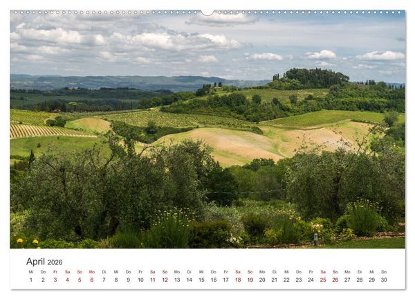 Produktbild: Gr&uuml;ne Farbt&ouml;ne Toskana (Wandkalender 2026 DIN A2 quer), CALVENDO Monatskalender