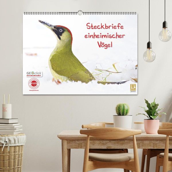 Produktbild: Steckbriefe einheimischer V&ouml;gel (Wandkalender 2026 DIN A2 quer), CALVENDO Monatskalender