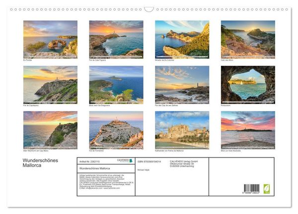 Produktbild: Wundersch&ouml;nes Mallorca (Wandkalender 2027 DIN A2 quer), CALVENDO Monatskalender