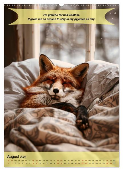 Produktbild: A year of greatfullness with funny animals (Wall Calendar 2026 DIN A2 portrait), CALVENDO 12 Month Wall Calendar