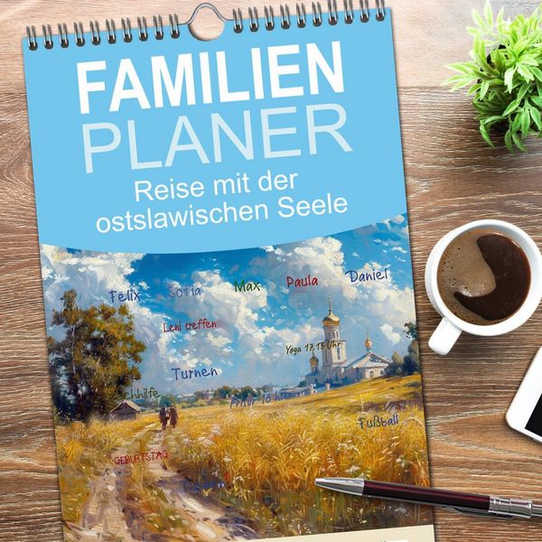 Produktbild: Familienplaner 2026 - Reise mit der ostslawischen Seele mit 5 Spalten (Wandkalender, 21 x 45 cm) CALVENDO