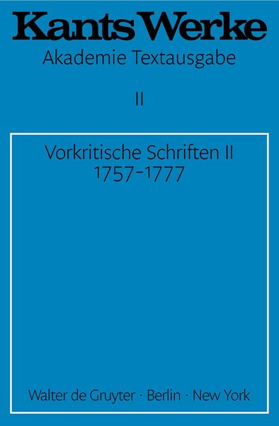 Produktbild: Vorkritische Schriften II. 1757-1777