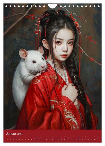 Produktbild: Chinesische Tierkreiszeichen - Fantasie-Zodiak im Stil des alten Chinas (Wandkalender 2026 DIN A4 hoch), CALVENDO Monatskalender