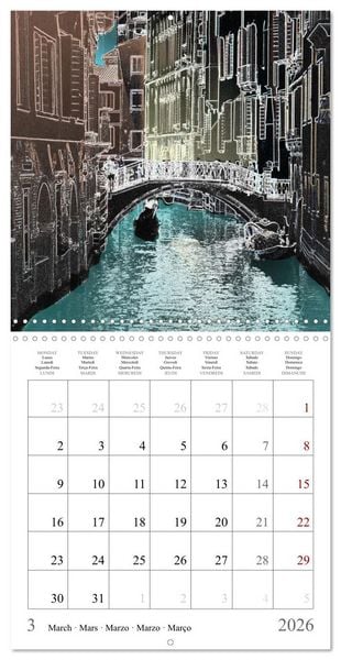 Produktbild: The city of bridges - Venice (Wall Calendar 2026 12 &times; 12 Inch) CALVENDO 12 Month Wall Calendar