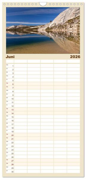 Produktbild: Familienplaner 2026 - Kalifornien USA mit 5 Spalten (Wandkalender, 21 x 45 cm) CALVENDO