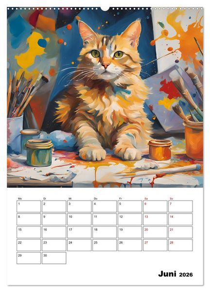 Produktbild: Katzenmagie (Wandkalender 2026 DIN A2 hoch), CALVENDO Monatskalender