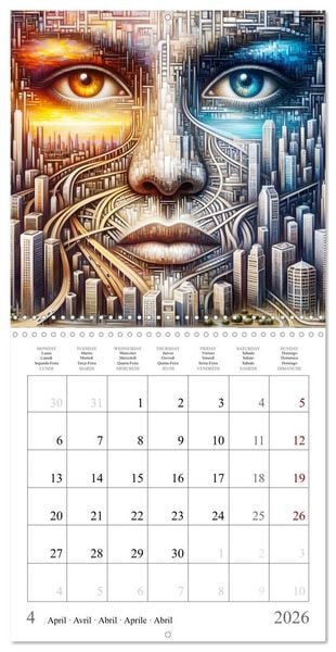 Produktbild: Visages de la m&eacute;tropole (Calendrier mural carr&eacute; 2026 30x30 cm) Calendrier double avec une page pour vos prises de notes