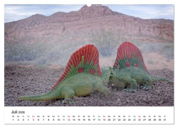Produktbild: Faszination Urzeit - wenn Spielzeugdinos zum Leben erwachen (Wandkalender 2026 DIN A2 quer), CALVENDO Monatskalender