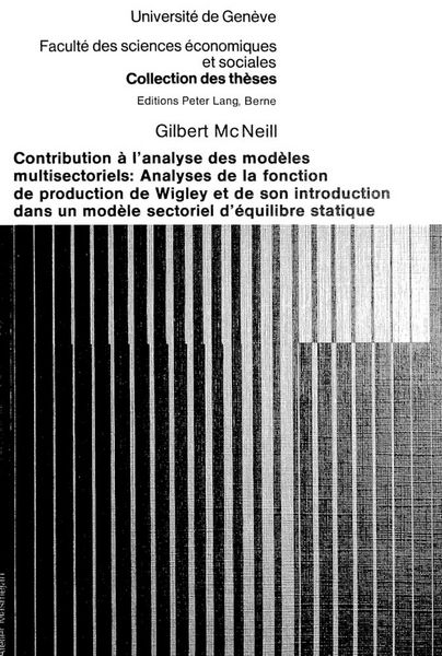 Produktbild: Contribution &agrave; l'analyse des mod&egrave;les multisectoriels