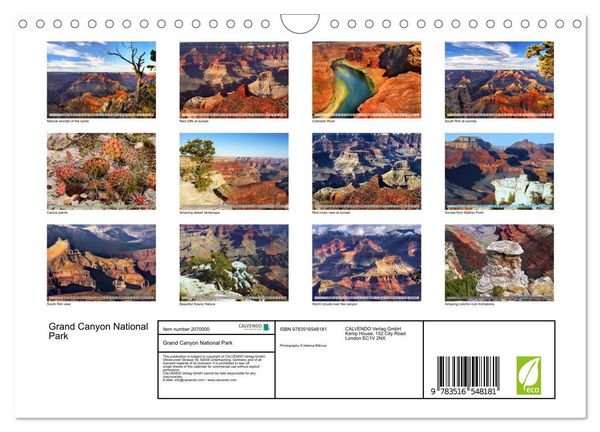 Produktbild: Grand Canyon National Park (Wall Calendar 2026 DIN A4 landscape), CALVENDO 12 Month Wall Calendar
