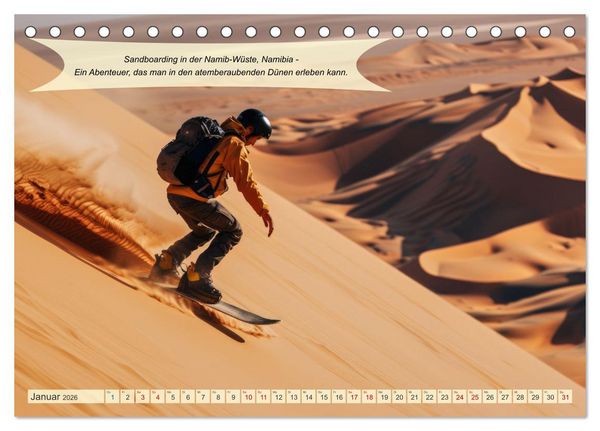 Produktbild: Abenteuerideen f&uuml;r Adrenalin Junkies (Tischkalender 2026 DIN A5 quer), CALVENDO Monatskalender