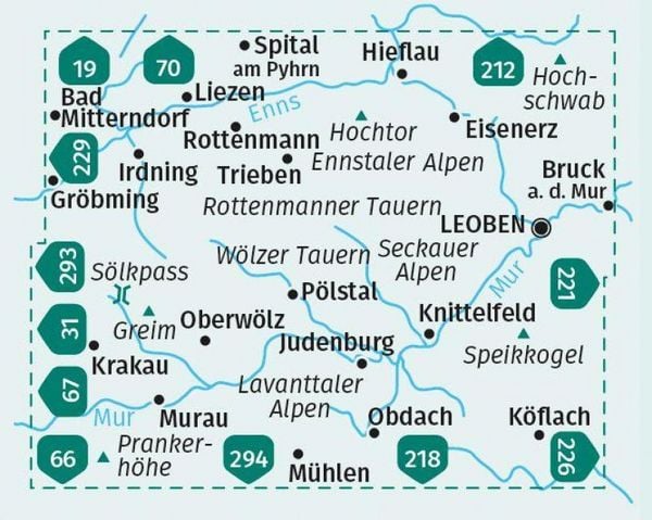Produktbild: KOMPASS Wanderkarten-Set 223 S&ouml;lkt&auml;ler, Rottenmanner Tauern,