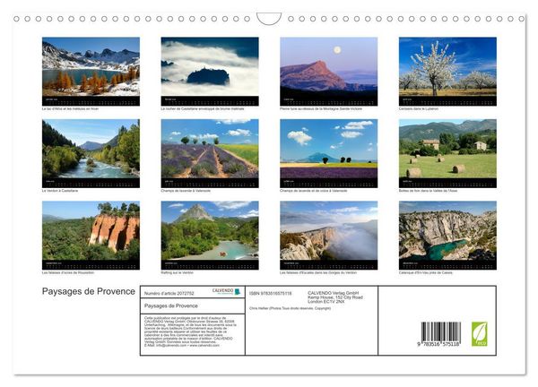 Produktbild: Paysages de Provence (Calendrier mural 2026 DIN A3 vertical), CALVENDO calendrier mensuel