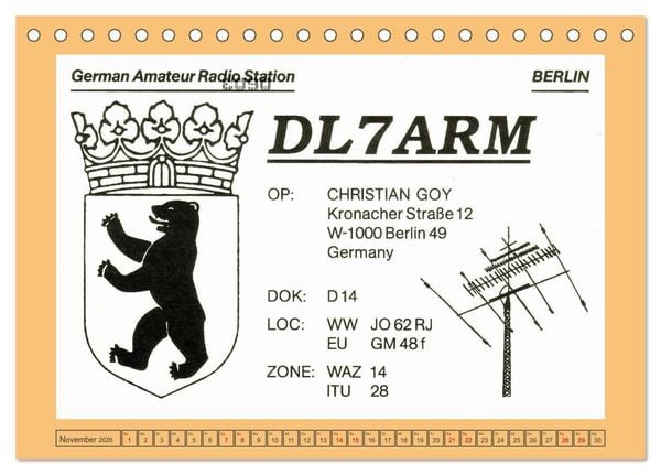 Produktbild: Amateurfunk in West-Berlin (Tischkalender 2026 DIN A5 quer), CALVENDO Monatskalender