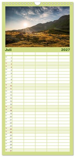 Produktbild: Familienplaner 2027 - Ultental - Ein Jahr in Bildern mit 5 Spalten (Wandkalender, 21 x 45 cm) CALVENDO