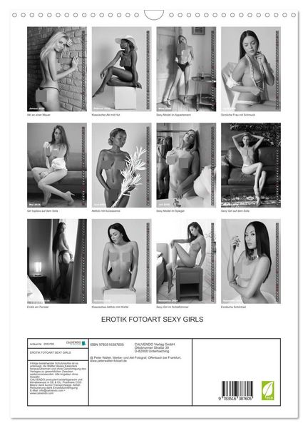 Produktbild: EROTIK FOTOART SEXY GIRLS (Wandkalender 2026 DIN A3 hoch), CALVENDO Monatskalender