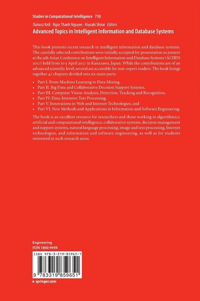 Produktbild: Advanced Topics in Intelligent Information and Database Systems