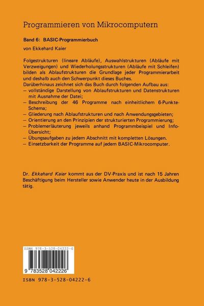 Produktbild: BASIC-Programmierbuch