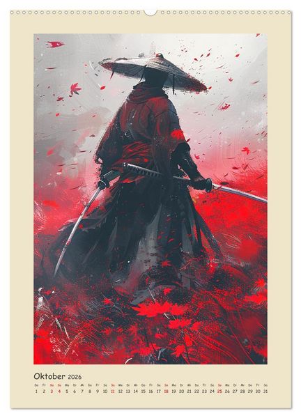 Produktbild: Samurai. Kunstvolle Darstellungen historischer Krieger (hochwertiger Premium Wandkalender 2026 DIN A2 hoch), Kunstdruck in Hochglanz