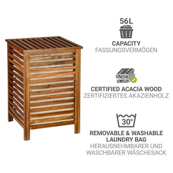Produktbild: W&auml;schetruhe Mod. Fondi, aus massivem Akazienholz