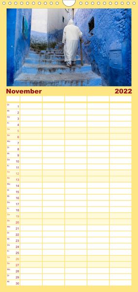 Produktbild: Familienplaner Chefchaouen - Blaue Stadt in Marokko (Wandkalender 2022 , 21 cm x 45 cm, hoch)
