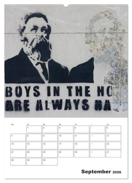 Produktbild: STENCIL ART 2026 - Schablonen Graffiti an H&auml;userfassaden / Planer (hochwertiger Premium Wandkalender 2026 DIN A2 hoch), Kunstdruck in Hochglanz