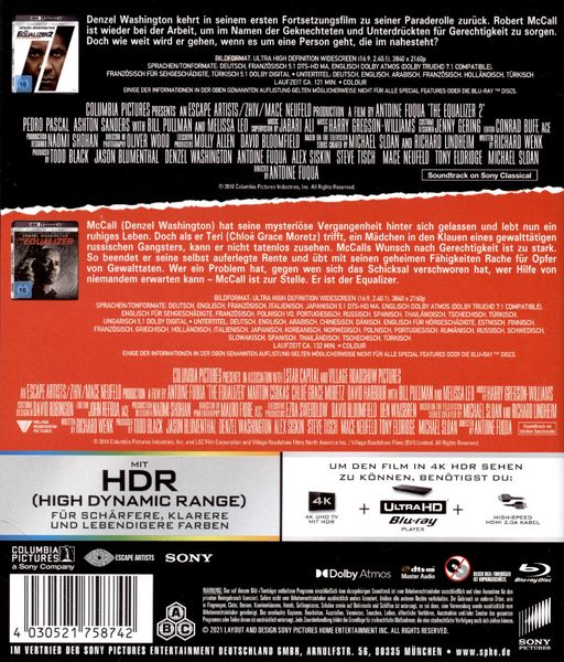 Produktbild: Equalizer 1 & 2 (2 4K Ultra HDs + 2 Blu-rays)