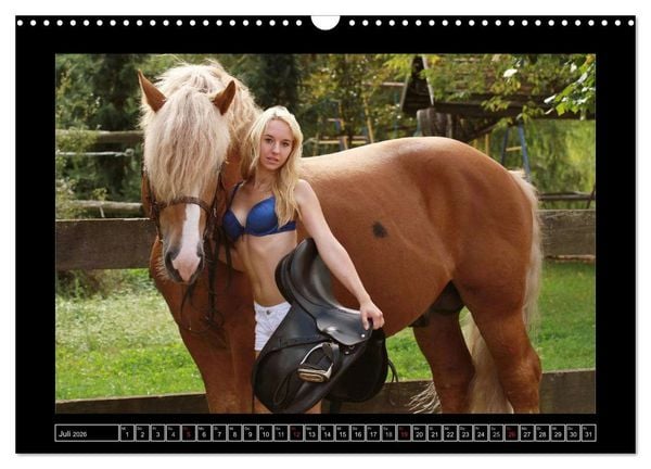 Produktbild: Titanen Girls 2026 - erotische Frauen und starke Pferde (Wandkalender 2026 DIN A3 quer), CALVENDO Monatskalender