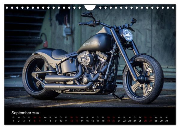 Produktbild: Exklusive Best of Fat Ass Custombike Edition, feinste Harleys mit fettem Hintern (Wandkalender 2026 DIN A4 quer), CALVENDO Monatskalender