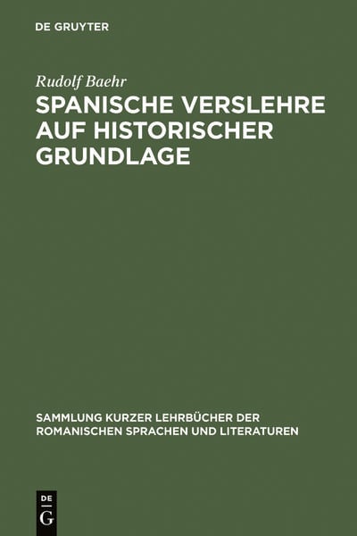 Produktbild: Spanische Verslehre auf historischer Grundlage