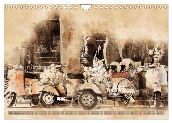 Produktbild: Mototrroller - Vesparade (Wandkalender 2026 DIN A4 quer), CALVENDO Monatskalender
