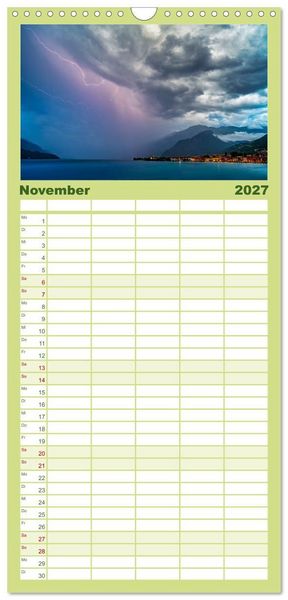 Produktbild: Familienplaner 2027 - Traumziele am Comer See mit 5 Spalten (Wandkalender, 21 x 45 cm) CALVENDO