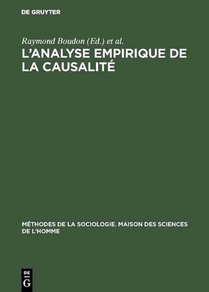 Produktbild: L'analyse empirique de la causalit&eacute;
