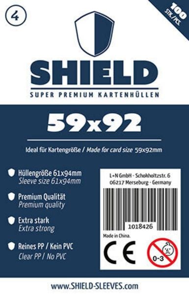 Shield Super Premium 4: Kartenhüllen für Karten bis 59 × 92 mm