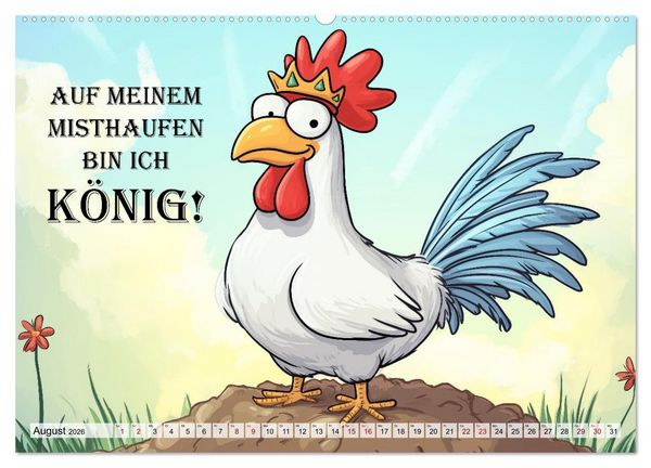 Produktbild: Verr&uuml;cktes H&uuml;hnervolk (hochwertiger Premium Wandkalender 2026 DIN A2 quer), Kunstdruck in Hochglanz